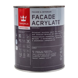 Краска фасадная Tikkurila/Tikkivala Facade Acrylate основа A матовая (0,9 л)
